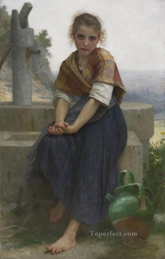 The Broken Pitcher Realism William Adolphe Bouguereau Oil Paintings